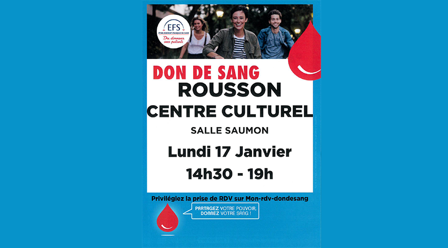 Don du sang à Rousson